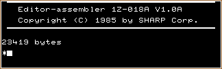 Sharp editor-assembler 1Z-018A  MZ-700 / MZ-800