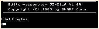 Sharp editor-assembler 5Z-011A  MZ-700 / MZ-800