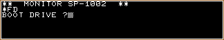 Screen of the MZ-80K floppy disk interface 