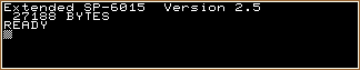 Initial screen of the extended BASIC SP-6015